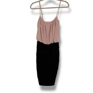 En Focus Studio Y2K Pink Glitter Tiered Skirt Bodycon Dress – Size 4